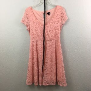 Torrid Fit And Flare Pink Belted Lined Dress 0